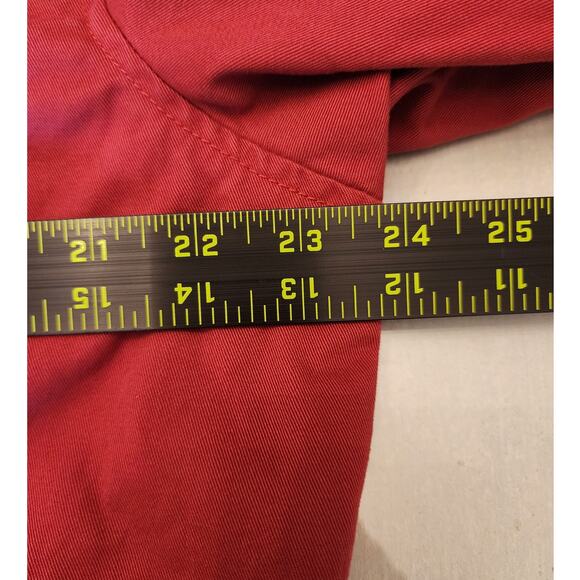 Coldwater Creek Women's Leather Trim Barn Coat Jacket SZ Large Red Buttons - Picture 9 of 10